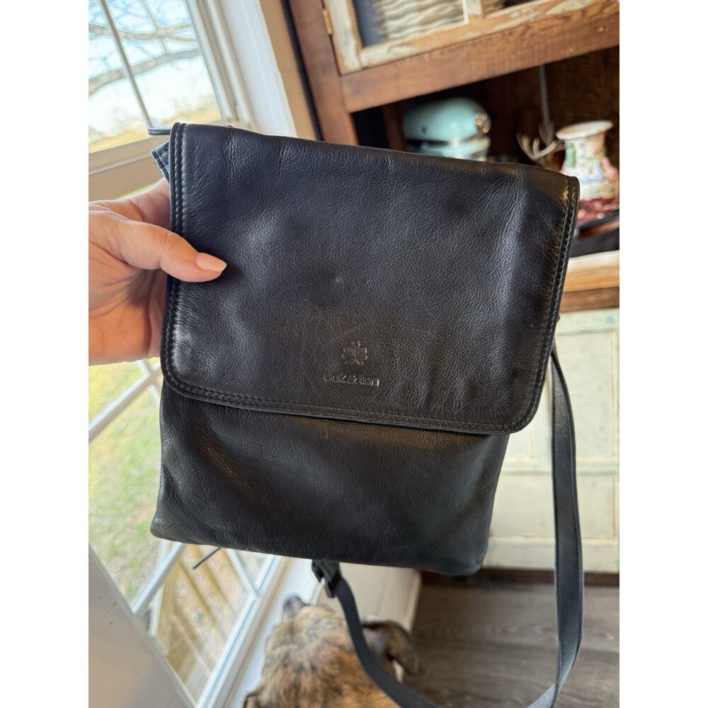 Oak & Tan Leather Crossbody, Handcrafted In India, Black Leather